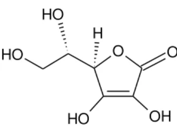 Figura 3  –  Representação estrutural da vitamina C. 