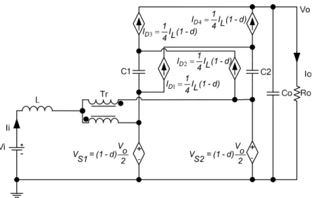 Figura 3.7 – Circuito médio da configuração com uma célula multiplicadora de tensão  (mc=1)