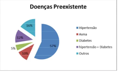 Gráfico  2:  Distribuição  dos  usuários  de  Xarope  de  Chambá  5%  quanto  as  doenças preexistentes