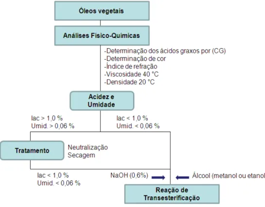 Figura 8 – Fluxograma para as matérias primas. 