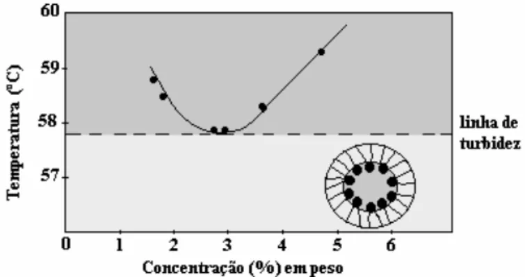 Figura 2.7 Diagrama de fase de um surfactante não iônico em água (De Lucena Neto, 2005)