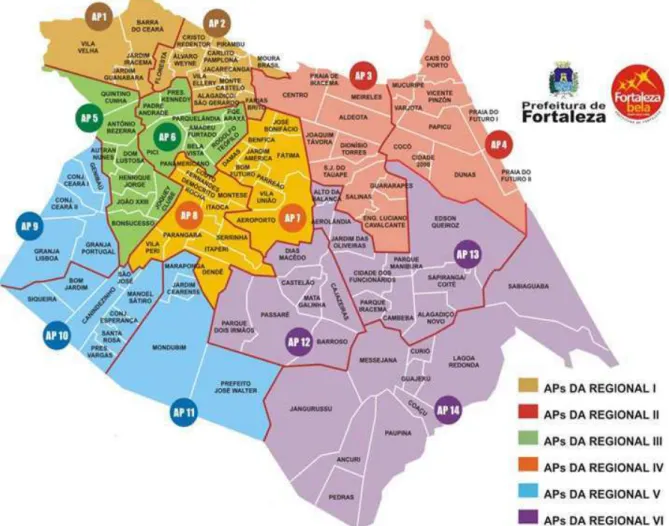 FIGURA 1 - Bairros e regionais de Fortaleza 