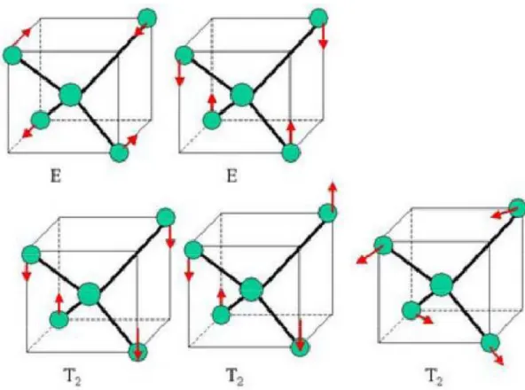 Figura 9- Exemplos de possibilidades de vibrações em uma rede cristalina 