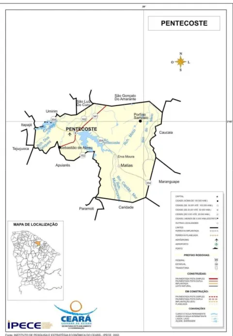 Figura 14 – Mapa municipal de Pentecoste, Estado do Ceará. Fonte: IPECE (2007). 