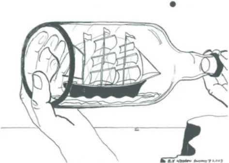 Fig. 1:  Ship in a bottle , Bill Woodrow, 2003 