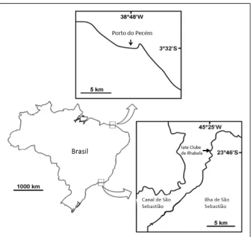 Figura 1: Localização geográfica das áreas de estudo 