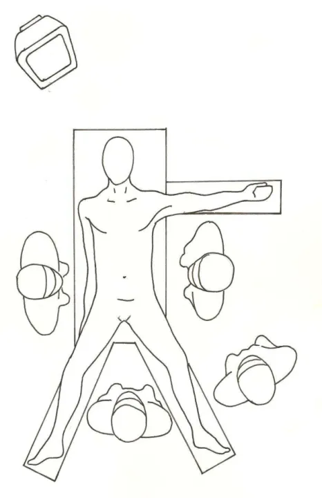 Figura 6. Posição do paciente e da equipe cirúrgica. 