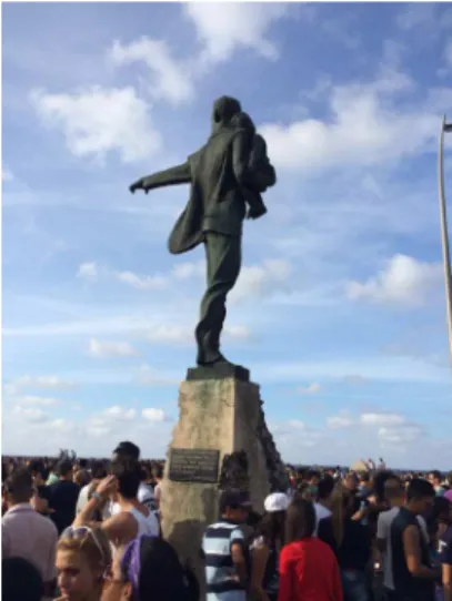 Fig. 2. Jovens ao redor da estátua de José Martí no Malecón