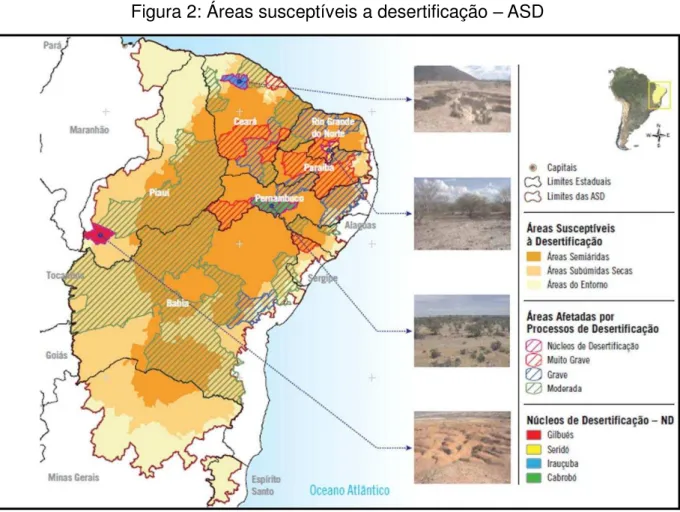 Figura 2: Áreas susceptíveis a desertificação  –  ASD 