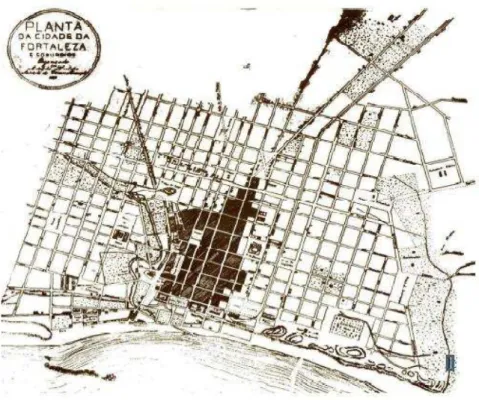 Figura 5: Planta da cidade de Fortaleza levantada por Adolfo Herbster em 1875. 