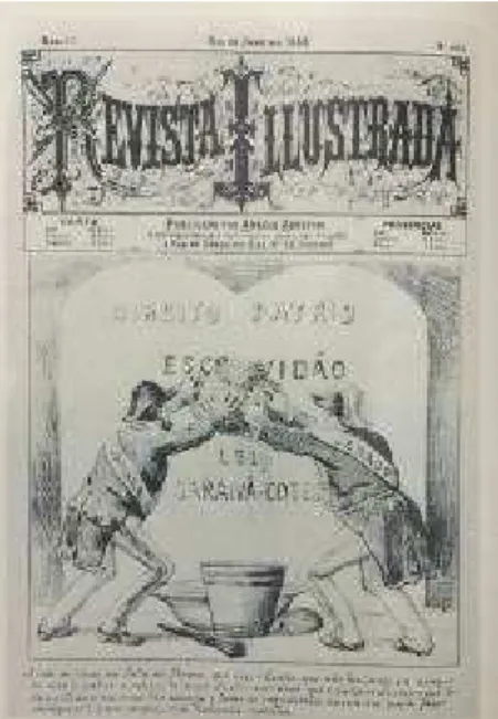 Figura 21: Angelo Agostini – litografia. In: Revista Ilustrada, ano 13, nº496, Rio de Janeiro, 1888, coleção  Biblioteca Nacional, RJ