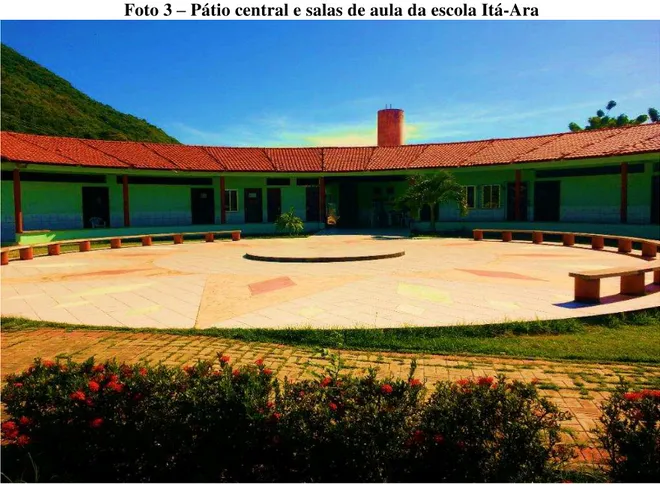 Foto 3  –  Pátio central e salas de aula da escola Itá-Ara 