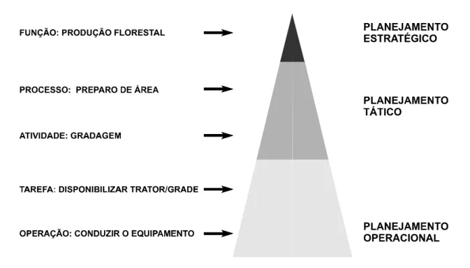Figura 2 – Hierarquia dos elementos de análise do ABC   em relação aos níveis de planejamento florestal