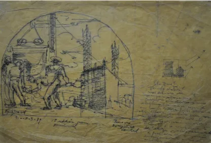 Figura 5 – Eugenio Proença Sigaud, “Primeira Idéia para Grande Painel”, para a Torre do Edifício Central, mesma  técnica, 1935