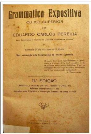 Figura 2 – Capa do livro Grammatica Expositiva – curso superior, de Eduardo Carlos Pereira