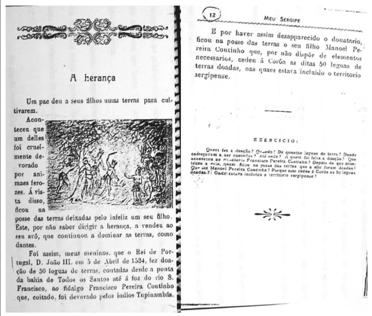 Figura 4 – Páginas 11 e 12 do livro Meu Sergipe, de Elias Montalvão.  Fonte: apud ANDRADE, 2002, p
