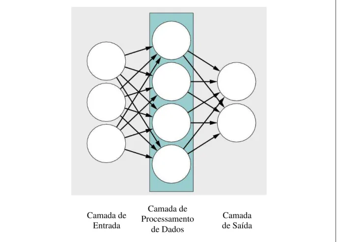 Figura 1  –  Representação esquemática de uma Rede Neural Artificial. 