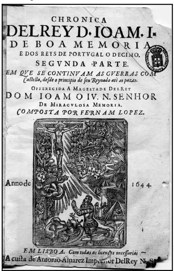 Figura 9 - Gravura do Milagre, impressa na capa da Crônica de D. João I, de Fernão Lopes, na  edição de 1644