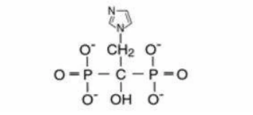 Figura 1 – Estrutura do ácido zoledrônico  Fonte: (FLEISH, 2007) 