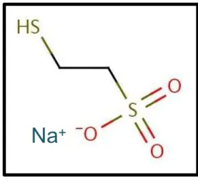 FIGURA 3. Estrutura molecular do MESNA (2-mercaptoetano-sulfonato de sódio) 