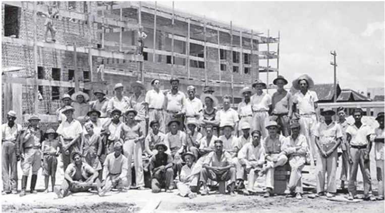 Figura 10: Vista parcial da construção da Escola, 1947. Senai-PR (Centro de Memória do Sistema Fiep)