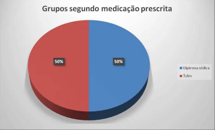 Gráfico 1: Distribuição dos grupos segundo o medicamento administrado 