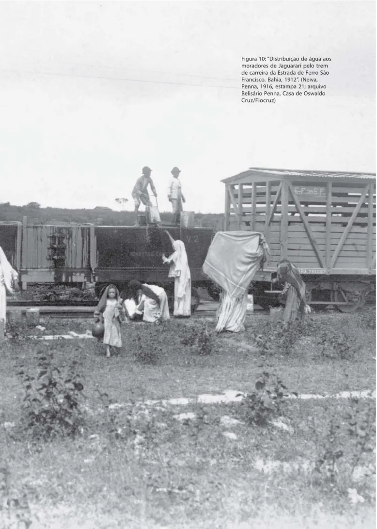 Figura 10: “Distribuição de água aos moradores de Jaguarari pelo trem de carreira da Estrada de Ferro São Francisco