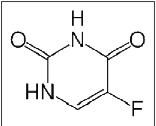 Figura 2 – Estrutura química do 5-fluorouracil (5-FU) 
