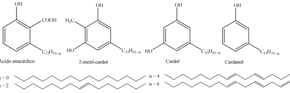 Figura 3: Cardanol e os seus meta-substituintes  