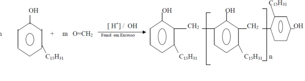 Figura 4: Reação de polimerização do cardanol 