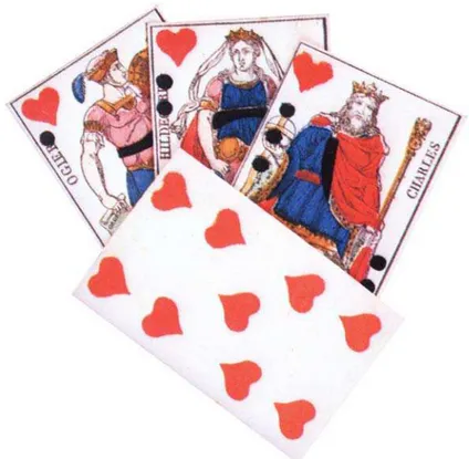 Figura 6. Cartas com o naipe copas, em forma de coração.