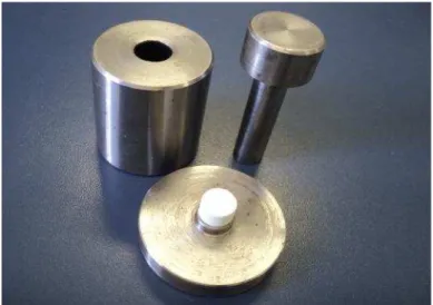 Figura 2 – Molde cilíndrico de aço carbono usado na prensagem dos pós.