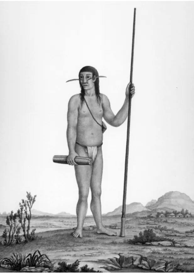 Figura 4  Índio Miranha com zarabatana e cargaz (Ferreia, 1971, pranchas 114, 101 e 111).