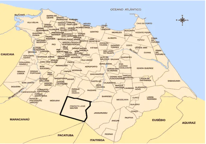 Figura 3  –  Mapa de bairros da Cidade de Fortaleza no Ceará 