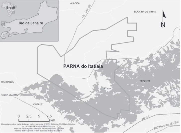 Figura 1. Mapa de localização do Parque Nacional do Itatiaia, RJ, Brasil.