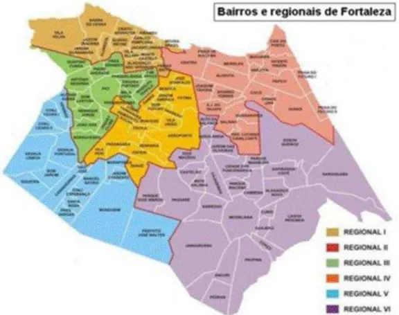 Figura  1  –   Mapa  das  Secretaria  Executivas  Regionais  (SERs)  do  município  de  Fortaleza/CE