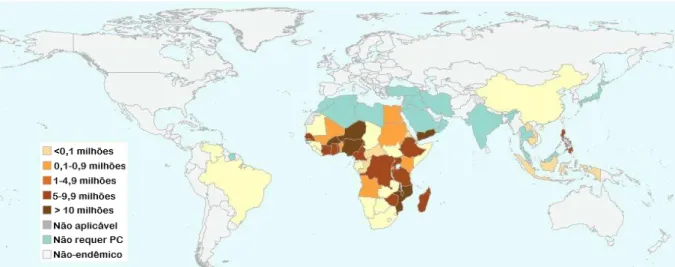Figura 5  –  Número de indivíduos tratados em todo o mundo, 2016. 