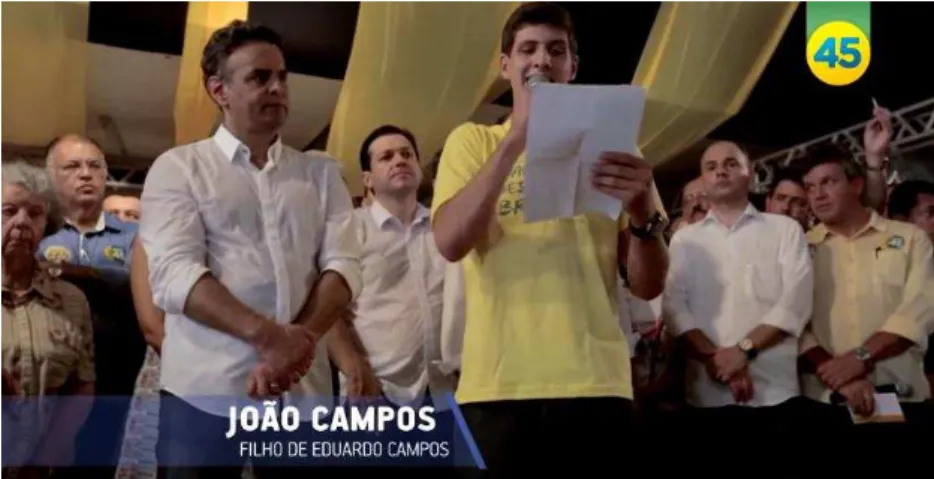 Figura 20  –  João Campos em comício do PSDB em Recife. Imagem do HGPE do dia 12 de outubro de  2014
