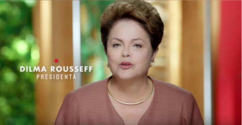 Figura 18  –  Imagem de Dilma falando sobre o Nordeste, exibida no HGPE do dia 14 de outubro de 2014