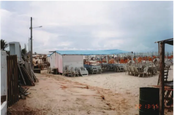 Figura 23: Estrutura das barracas a beira-mar na praia do Iguape. 