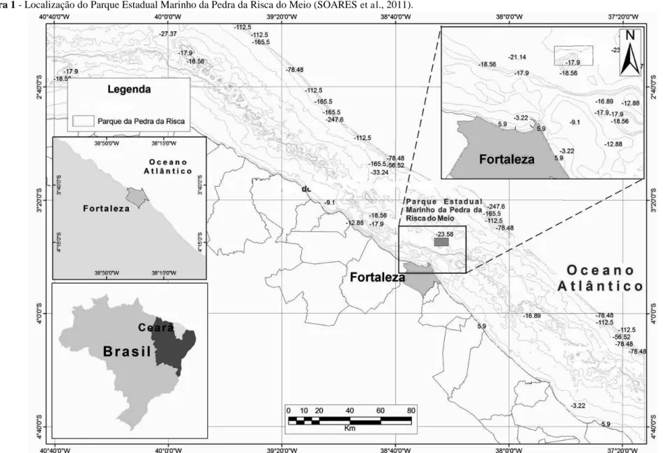 Figura 1 - Localização do Parque Estadual Marinho da Pedra da Risca do Meio (SOARES et al., 2011)