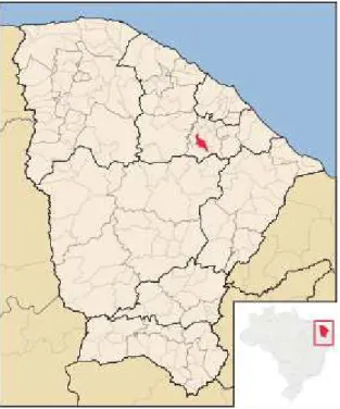 Figura 2. Mapa do estado do Ceará localizando o Município de Capistrano, 2013.
