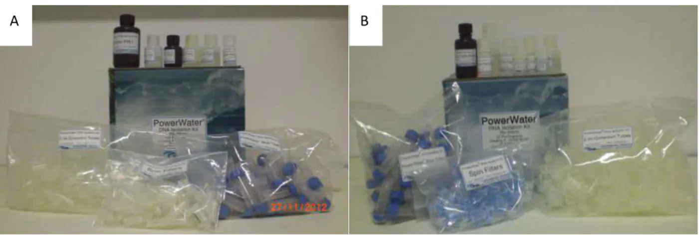 Figura 6 - Kits de extração de ácidos nucleicos de M. leprae das amostras de água.  