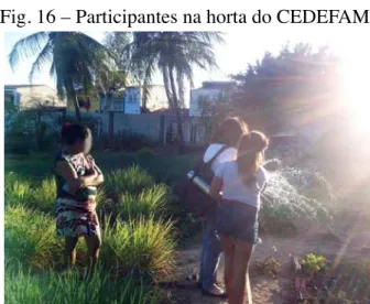 Fig. 16 – Participantes na horta do CEDEFAM.
