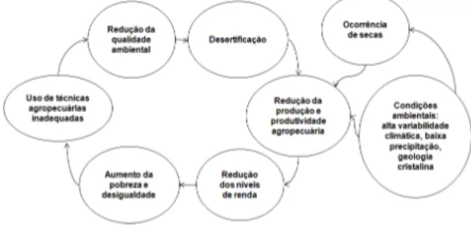 Figura 7 – Fluxograma do processo de desertificação  Fonte: elaborado pelos autores, 2012