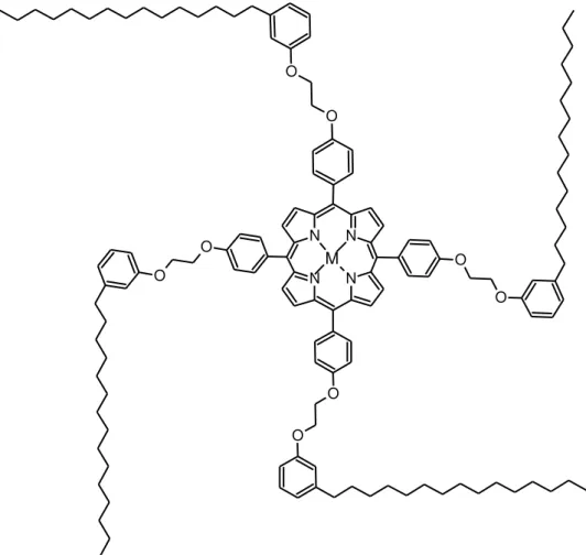 Figura 5  –  Estruturada  meso-porfirina utilizada neste trabalho:5,10,15,20-tetra-[4-(2- trabalho:5,10,15,20-tetra-[4-(2-(3-pentadecilfenoxi)-etoxi)-fenil]porfirina