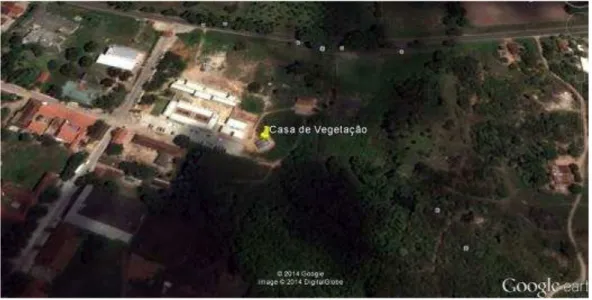 Figura  2.1  –   Localização  da  casa  de  vegetação  da  Escola  Agrícola  de  Jundiaí  – Unidade Acadêmica Especializada em Ciências Agrárias