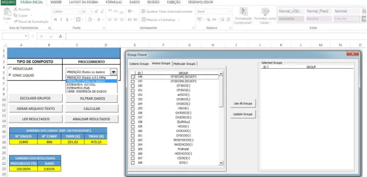 Figura 4-3 - A ferramenta computacional desenvolvida no MS-Excel 