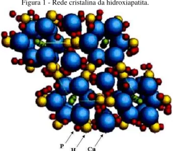 Figura 1 - Rede cristalina da hidroxiapatita. 