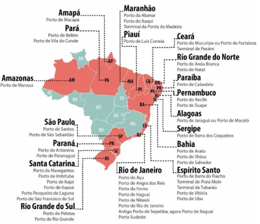 Figura 5 – Lista de portos e terminais do Brasil